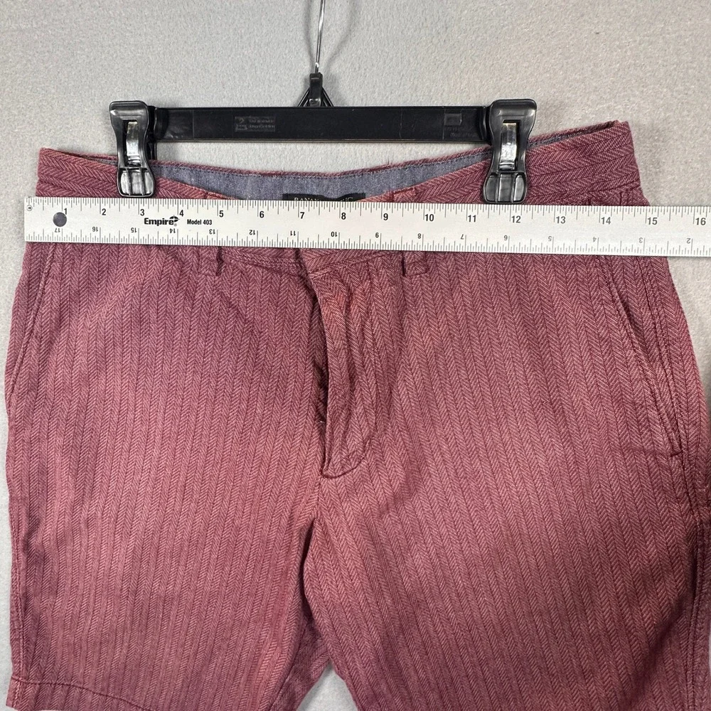 Banana Republic Mens 30 Burgundy Herringbone Shorts Red Casual Cotton